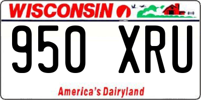 WI license plate 950XRU