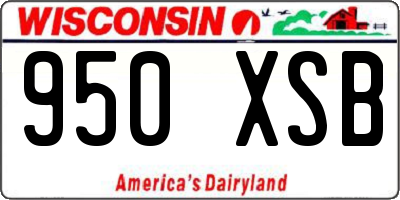 WI license plate 950XSB