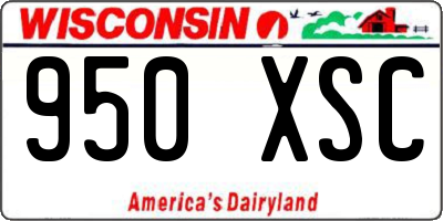 WI license plate 950XSC