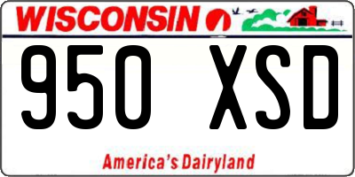 WI license plate 950XSD