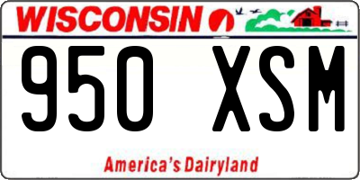 WI license plate 950XSM