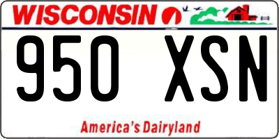 WI license plate 950XSN