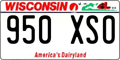 WI license plate 950XSO
