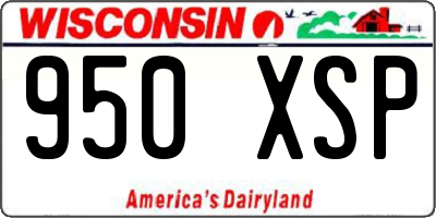 WI license plate 950XSP