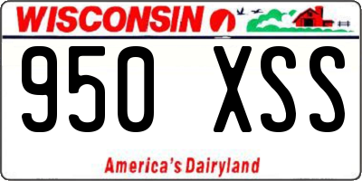 WI license plate 950XSS