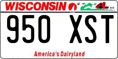 WI license plate 950XST
