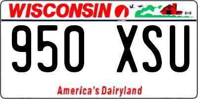 WI license plate 950XSU
