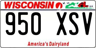 WI license plate 950XSV
