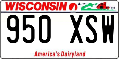 WI license plate 950XSW