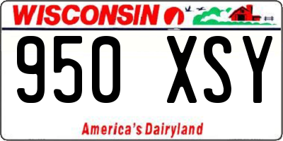 WI license plate 950XSY
