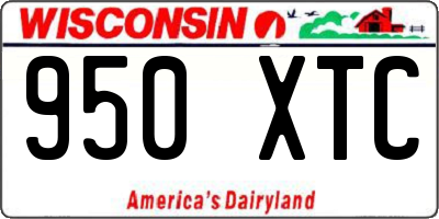 WI license plate 950XTC