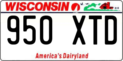 WI license plate 950XTD