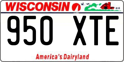 WI license plate 950XTE