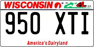 WI license plate 950XTI