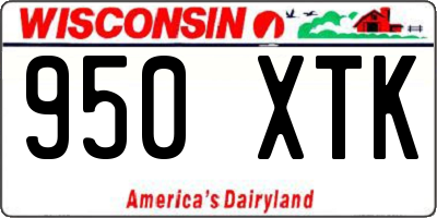WI license plate 950XTK