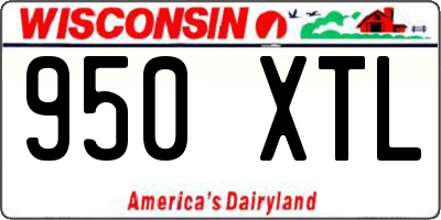 WI license plate 950XTL