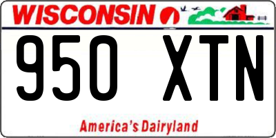 WI license plate 950XTN