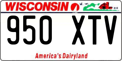 WI license plate 950XTV