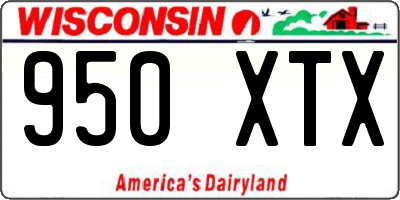 WI license plate 950XTX