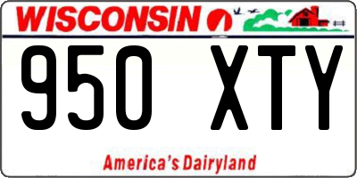 WI license plate 950XTY