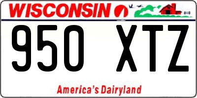 WI license plate 950XTZ