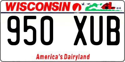WI license plate 950XUB