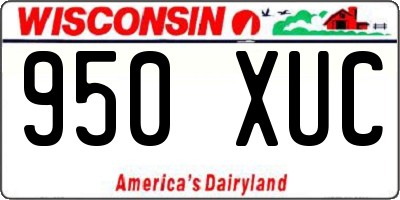 WI license plate 950XUC