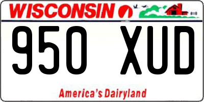 WI license plate 950XUD