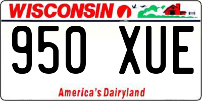 WI license plate 950XUE