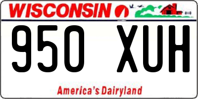 WI license plate 950XUH
