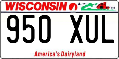 WI license plate 950XUL