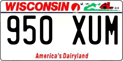 WI license plate 950XUM