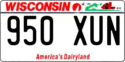 WI license plate 950XUN