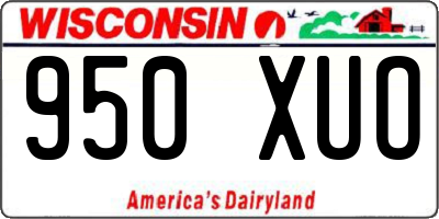 WI license plate 950XUO