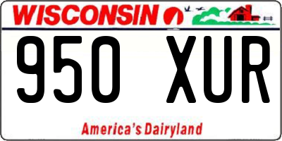 WI license plate 950XUR