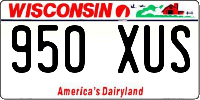 WI license plate 950XUS