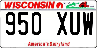 WI license plate 950XUW