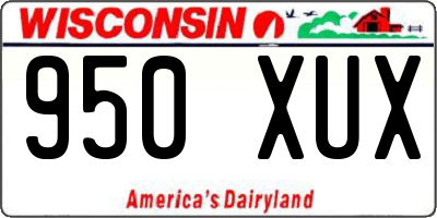WI license plate 950XUX