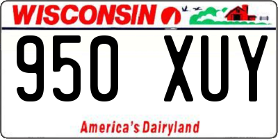 WI license plate 950XUY
