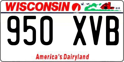 WI license plate 950XVB