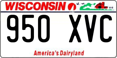 WI license plate 950XVC