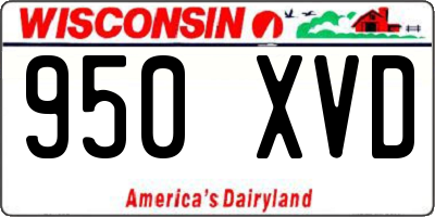 WI license plate 950XVD