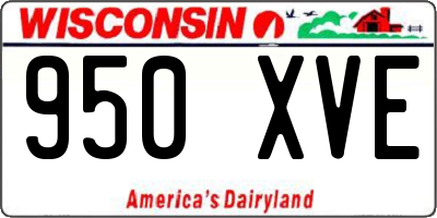 WI license plate 950XVE