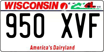 WI license plate 950XVF
