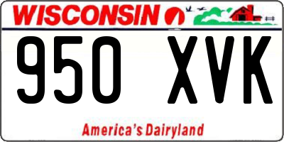 WI license plate 950XVK