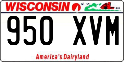 WI license plate 950XVM