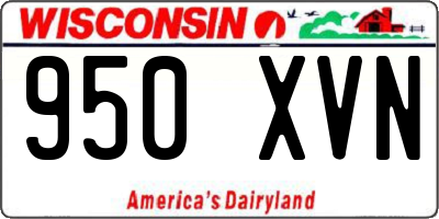 WI license plate 950XVN