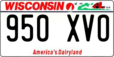 WI license plate 950XVO
