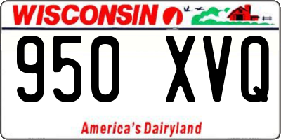 WI license plate 950XVQ