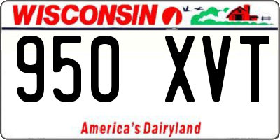WI license plate 950XVT